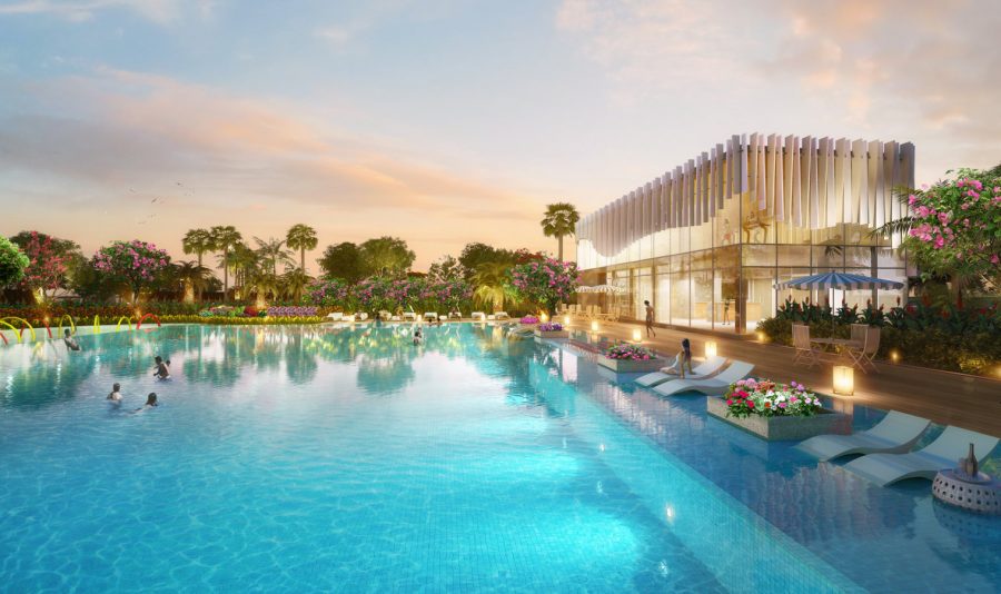 Tiện ích hồ bơi nội khu dự án căn hộ Sài Gòn South Residences Quận 7