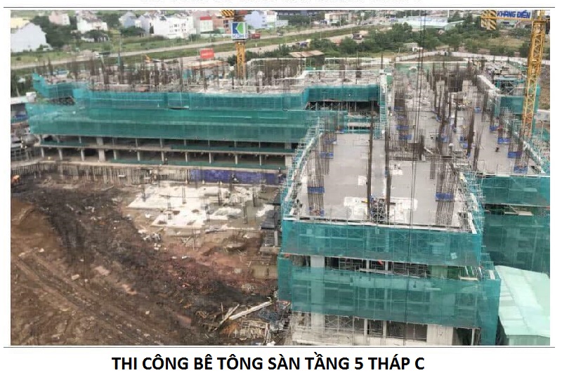 Hình ảnh thi công sàn tầng 5 tháp C dự án căn hộ Safira Khang Điền Quận 9