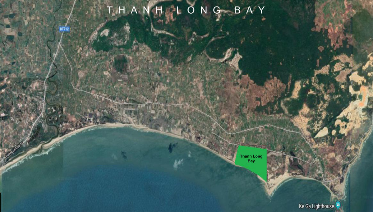 Vị trí dự án khu đô thị 120ha Thanh Long Bay Phan Thiết - Hình ảnh google map