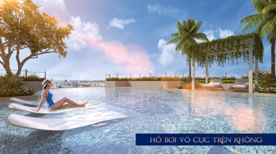 Tiện ích hồ bơi tràn bờ dự án Precia Nguyễn Thị Định
