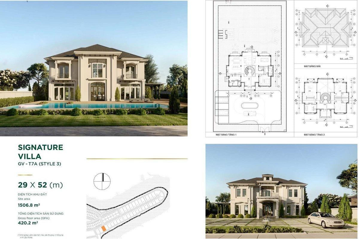  Thiết kế dinh thự Stella Novaland – mẫu Signature Villa 3 – diện tích 29x52m 