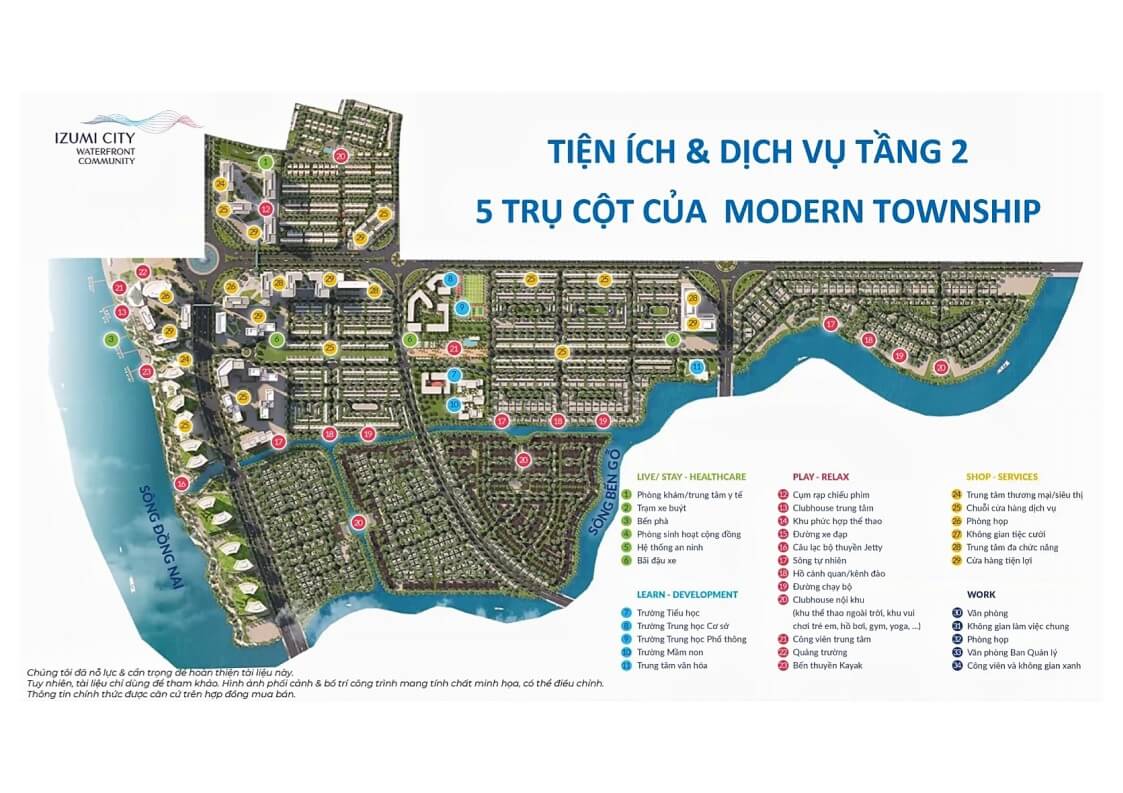 Các dịch vụ tiện ích nội khu được quy hoạch bài bản trong khu đô thị Nam Long